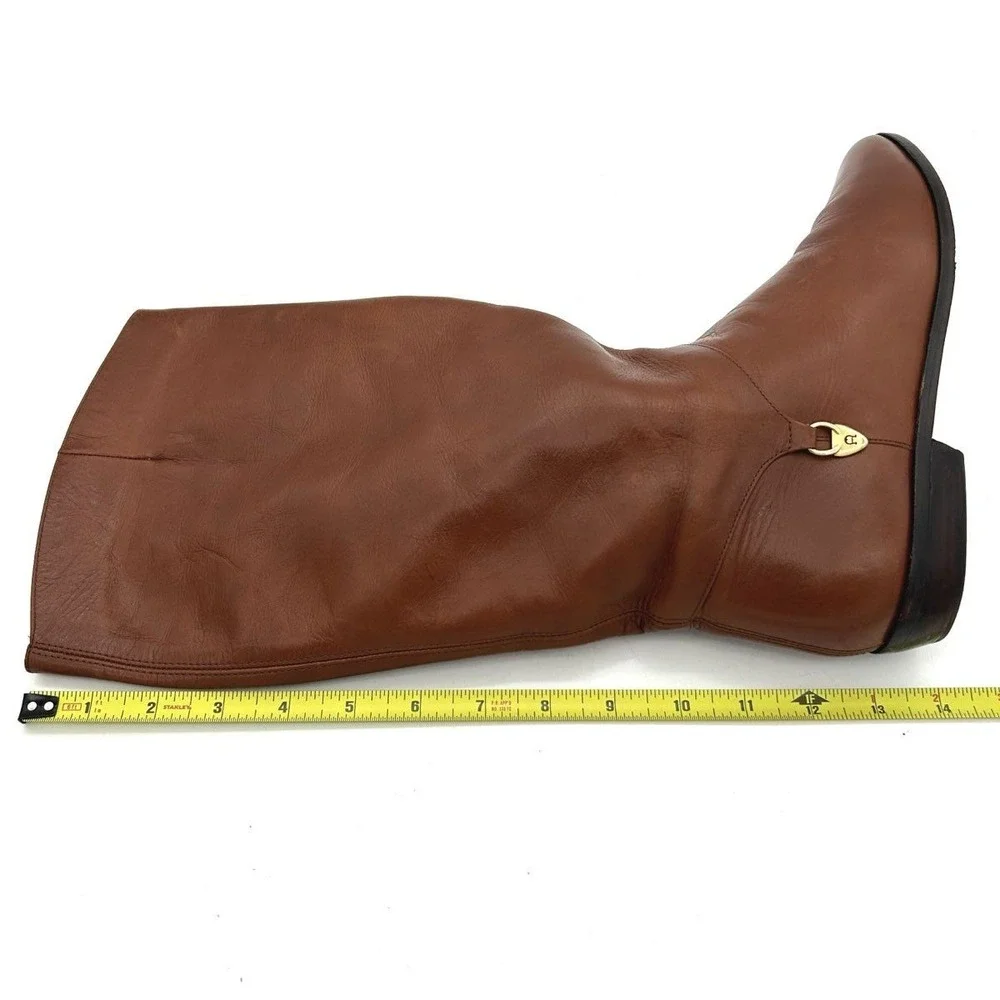 Vintage 90s Etienne Aigner 7774 Brown Leather Knee High Boots Women's Size 8M